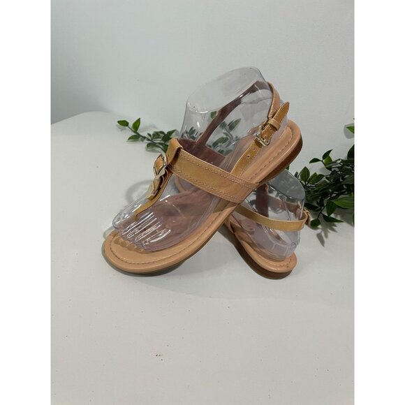 Coach Womens Tan Leather Thong Sandals With Buckle Detail 7B - Picture 12 of 16